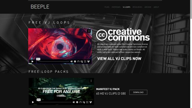 Beeple VJ Loops — сетка лупов